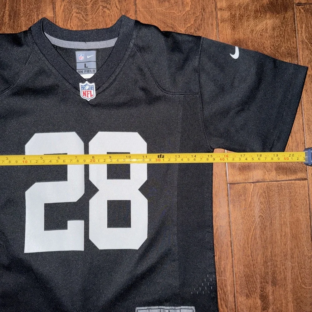 Nike On Field Josh Jacobs Las Vegas Raiders Jersey NFL #28 Sz Boys Large 14/16